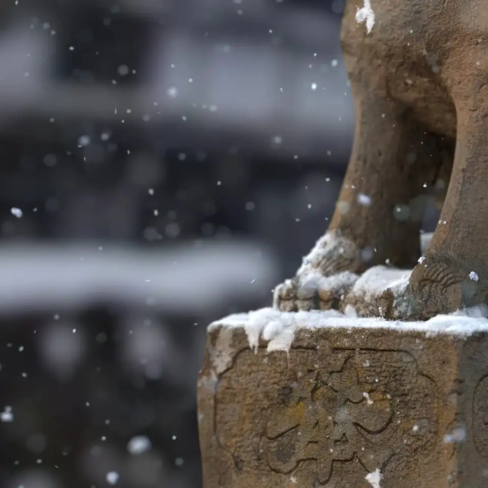 Komainu in Snow