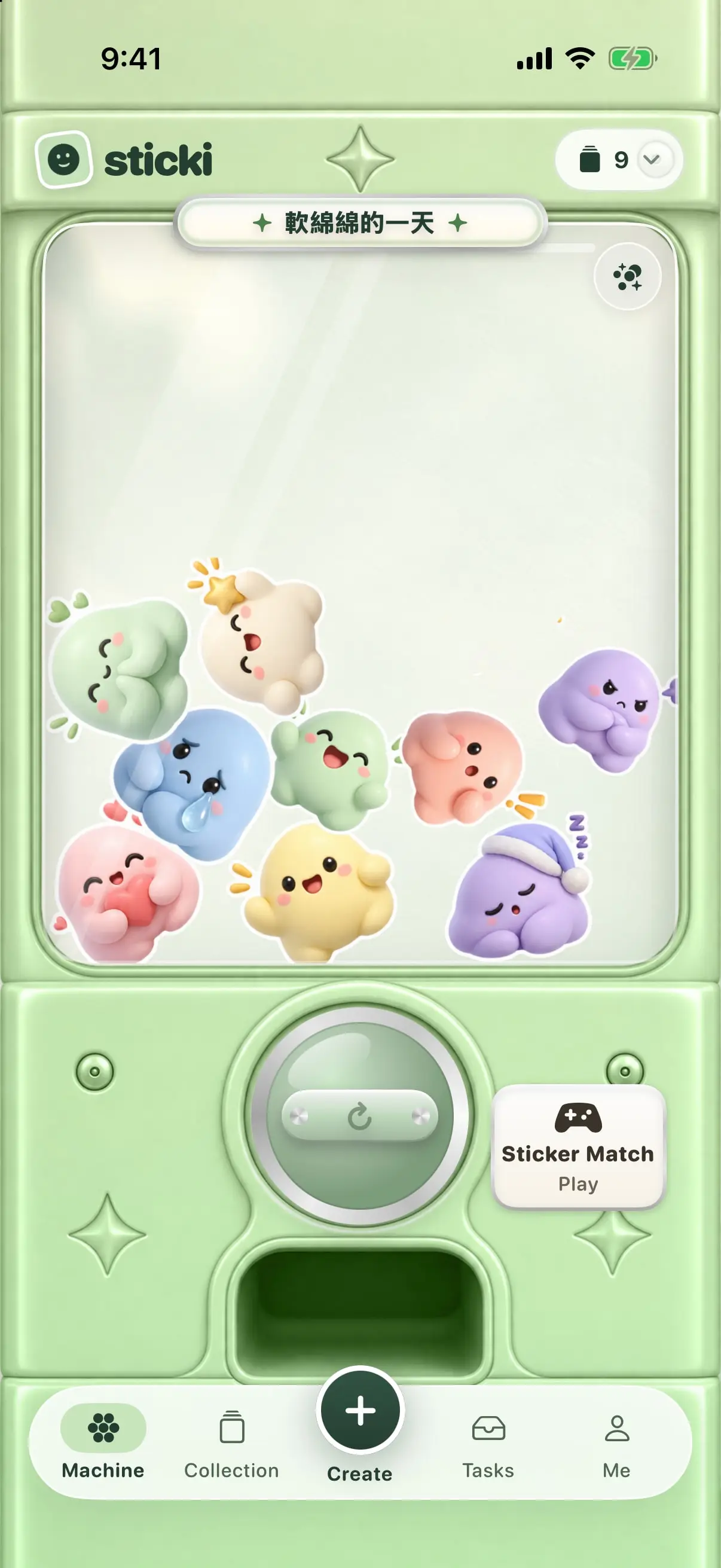 Sticki — Six machines, one for every mood